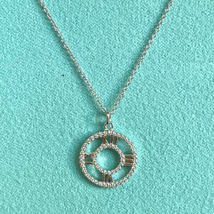 Tiffany & Co.  18K White Gold  Atlas Diamond Pendent Necklace